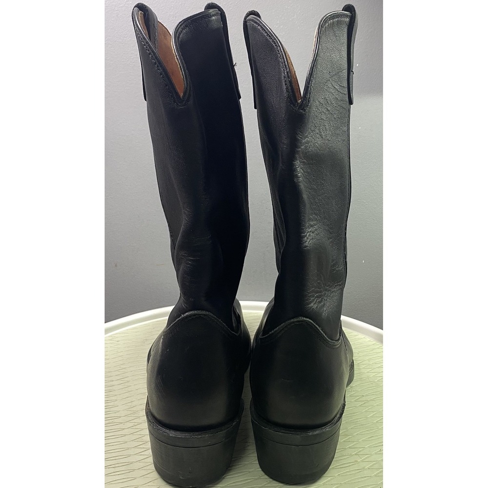 Santa Fe Men's Western Leather Cowboy Biker Riding Rodeo Boots Black Sz.14 B - Picture 5 of 13